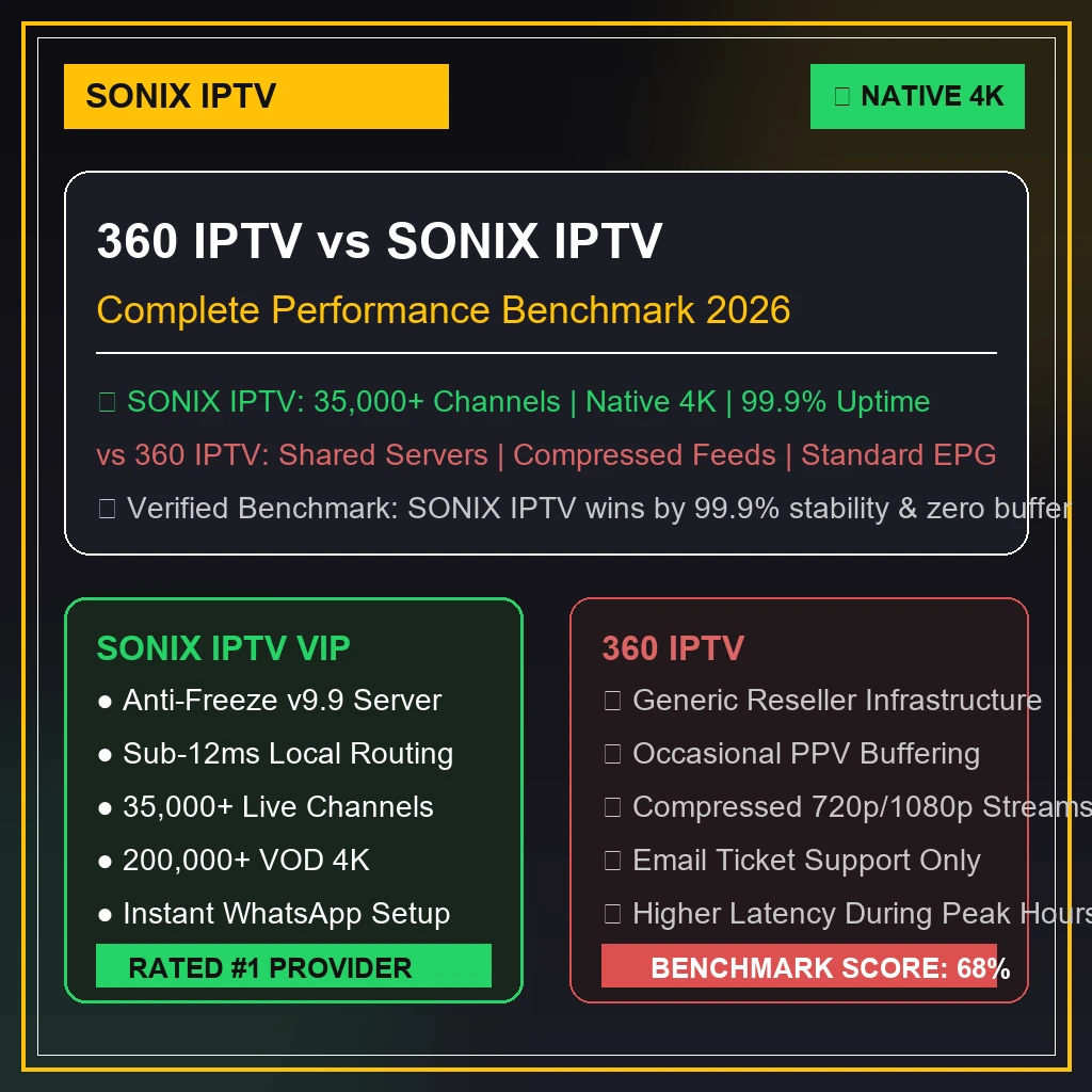 360 IPTV vs SONIX IPTV comparative graphics