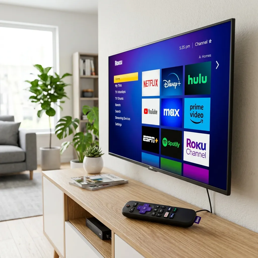 Roku streaming device displaying IPTV application setup